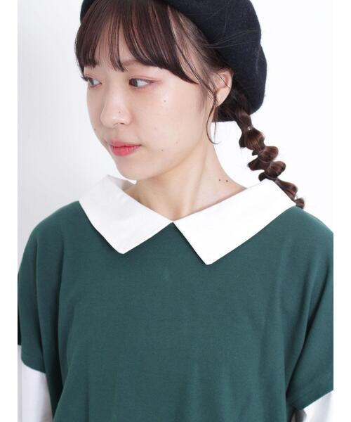 Samansa Mos2（サマンサ モスモス）の「カノコレイヤード風トップス（Tシャツ/カットソー・レディース・グリーン/ブラック/ブラウン・F）」の18枚目の写真