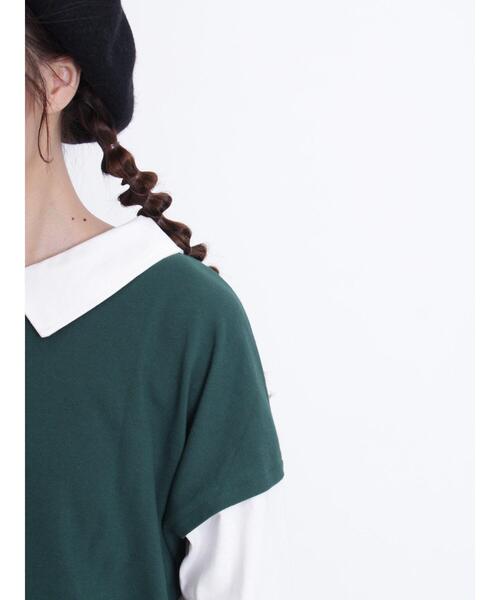 Samansa Mos2（サマンサ モスモス）の「カノコレイヤード風トップス（Tシャツ/カットソー・レディース・グリーン/ブラック/ブラウン・F）」の19枚目の写真