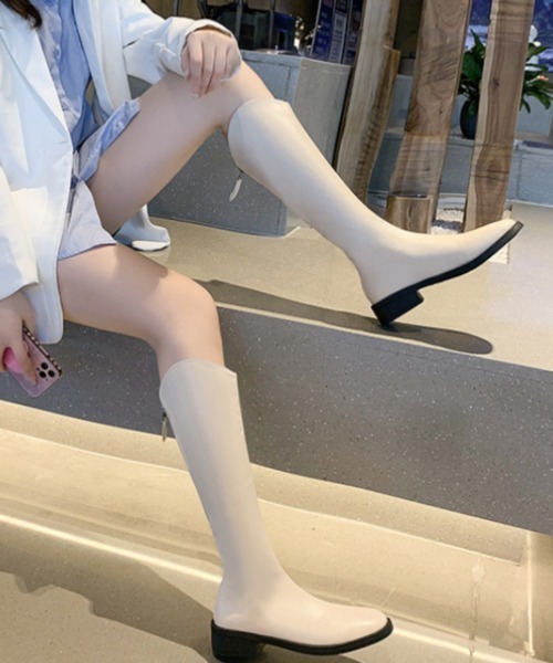 Ritzy(リッツィー)の「バックジップ ロングブーツ(ブーツ・レディース・ブラック/ホワイト・23/23.5/24/24.5/25)」の9枚目の写真