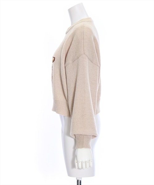 clear（クリア）の「アニマルワッペンニットトップス（ニット/セーター・レディース・グレー系その他3/グリーン系その他2/ブルー系その他3/ベージュ系その他/ホワイト系その他2/ホワイト系その他・F）」の8枚目の写真