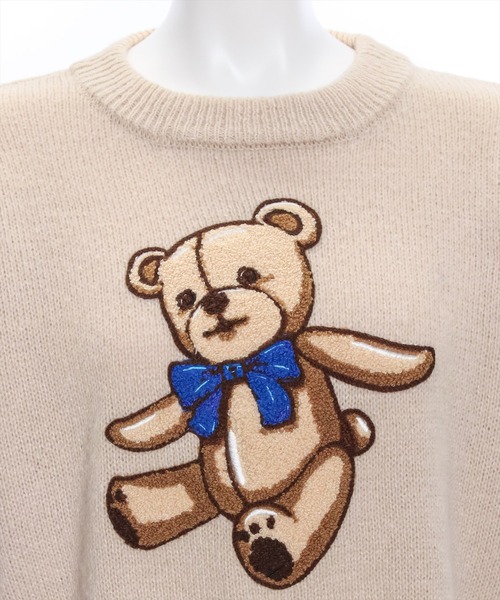 clear（クリア）の「アニマルワッペンニットトップス（ニット/セーター・レディース・グレー系その他3/グリーン系その他2/ブルー系その他3/ベージュ系その他/ホワイト系その他2/ホワイト系その他・F）」の12枚目の写真