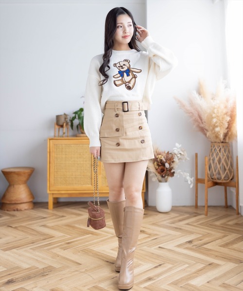 clear（クリア）の「アニマルワッペンニットトップス（ニット/セーター・レディース・グレー系その他3/グリーン系その他2/ブルー系その他3/ベージュ系その他/ホワイト系その他2/ホワイト系その他・F）」の15枚目の写真