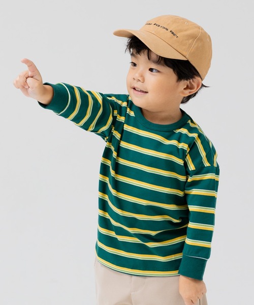 chil2（チルツー）の「先染めボーダー 長袖Tシャツ（Tシャツ/カットソー・キッズ・イエロー/ホワイト/ブルー/レッド/グリーン/ブラック・150cm/110cm/130cm/90cm/140cm/120cm/100cm）」の4枚目の写真