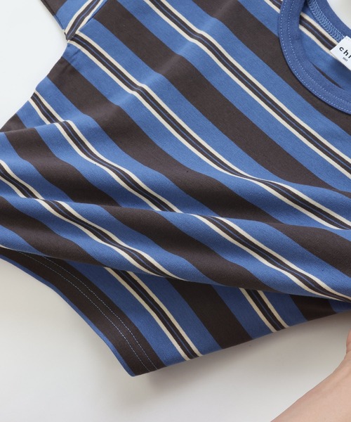 chil2（チルツー）の「先染めボーダー 長袖Tシャツ（Tシャツ/カットソー・キッズ・イエロー/ホワイト/ブルー/レッド/グリーン/ブラック・150cm/110cm/130cm/90cm/140cm/120cm/100cm）」の16枚目の写真