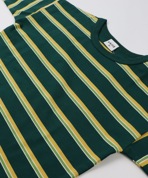 chil2（チルツー）の「先染めボーダー 長袖Tシャツ（Tシャツ/カットソー・キッズ・イエロー/ホワイト/ブルー/レッド/グリーン/ブラック・150cm/110cm/130cm/90cm/140cm/120cm/100cm）」の18枚目の写真