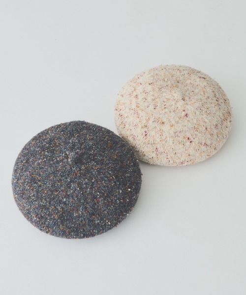 MERLOT(メルロー)の「ウール混ネップベレー帽(ハンチング/ベレー帽・レディース・ナチュラル/ネイビー・FREE)」の4枚目の写真