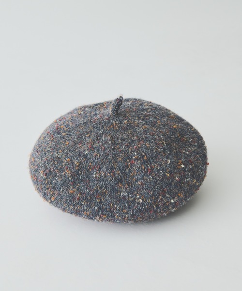MERLOT(メルロー)の「ウール混ネップベレー帽(ハンチング/ベレー帽・レディース・ナチュラル/ネイビー・FREE)」の5枚目の写真