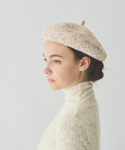 MERLOT(メルロー)の「ウール混ネップベレー帽(ハンチング/ベレー帽・レディース・ナチュラル/ネイビー・FREE)」の11枚目の写真