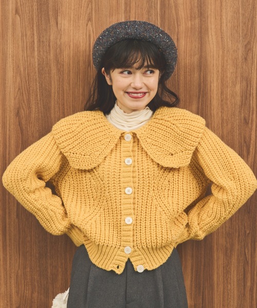 MERLOT(メルロー)の「ウール混ネップベレー帽(ハンチング/ベレー帽・レディース・ナチュラル/ネイビー・FREE)」の13枚目の写真