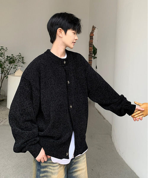 neos（ネオス）の「【neos -addictive design-】ルーズシルエット ノーカラー モール ニット カーディガン（カーディガン/ボレロ・メンズ・グリーン/ホワイト/ブルー/ワインレッド/ブラック・X-LARGE/LARGE/MEDIUM）」の6枚目の写真