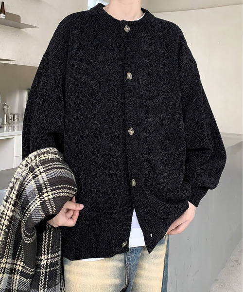 neos（ネオス）の「【neos -addictive design-】ルーズシルエット ノーカラー モール ニット カーディガン（カーディガン/ボレロ・メンズ・グリーン/ホワイト/ブルー/ワインレッド/ブラック・X-LARGE/LARGE/MEDIUM）」の10枚目の写真