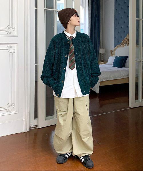 neos（ネオス）の「【neos -addictive design-】ルーズシルエット ノーカラー モール ニット カーディガン（カーディガン/ボレロ・メンズ・グリーン/ホワイト/ブルー/ワインレッド/ブラック・X-LARGE/LARGE/MEDIUM）」の12枚目の写真