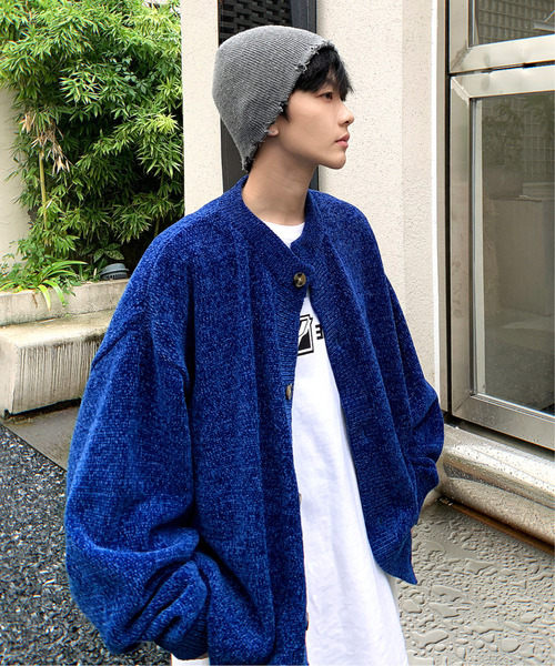 neos（ネオス）の「【neos -addictive design-】ルーズシルエット ノーカラー モール ニット カーディガン（カーディガン/ボレロ・メンズ・グリーン/ホワイト/ブルー/ワインレッド/ブラック・X-LARGE/LARGE/MEDIUM）」の18枚目の写真