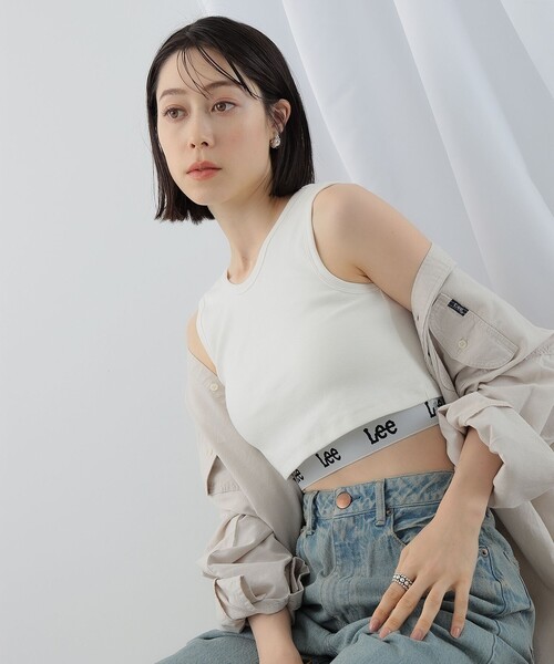 Ray BEAMS（レイビームス）の「【WEB限定】Lee / RIB LOGO N/S TEE（タンクトップ・レディース・ブラック/ホワイト・ONE SIZE）」の6枚目の写真