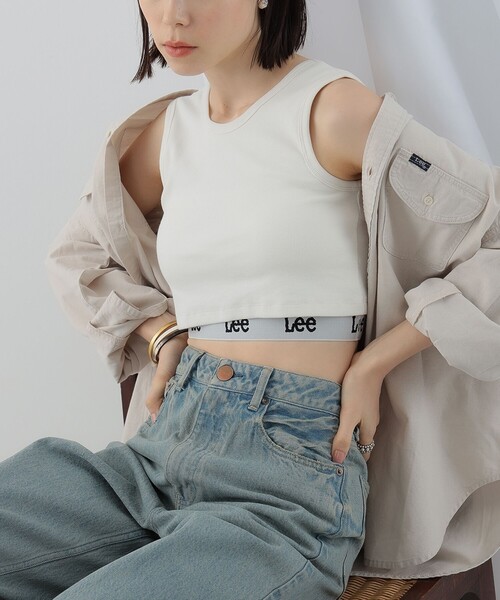Ray BEAMS（レイビームス）の「【WEB限定】Lee / RIB LOGO N/S TEE（タンクトップ・レディース・ブラック/ホワイト・ONE SIZE）」の7枚目の写真