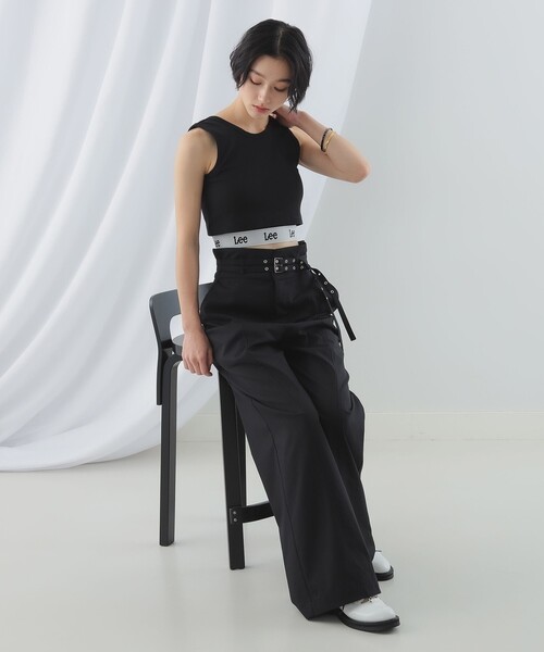 Ray BEAMS（レイビームス）の「【WEB限定】Lee / RIB LOGO N/S TEE（タンクトップ・レディース・ブラック/ホワイト・ONE SIZE）」の12枚目の写真