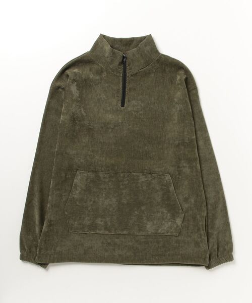 ストリートファッション nmtc + エヌエムティーシープラス oversized half zip top ハーフジップ オーバーサイズ スウェット ジャージ ビッグシルエット 長袖トップス ベロア ハイネックブルゾン