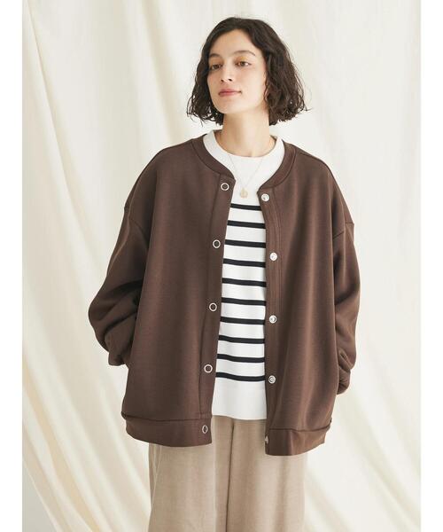CRAFT STANDARD BOUTIQUE(クラフトスタンダードブティック)の「裏起毛リングドットカーディガン(カーディガン/ボレロ・レディース・ブラック/ブラウン/アイボリー・FREE)」の6枚目の写真