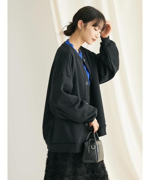 CRAFT STANDARD BOUTIQUE(クラフトスタンダードブティック)の「裏起毛リングドットカーディガン(カーディガン/ボレロ・レディース・ブラック/ブラウン/アイボリー・FREE)」の8枚目の写真