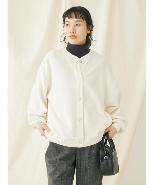 CRAFT STANDARD BOUTIQUE(クラフトスタンダードブティック)の「裏起毛リングドットカーディガン(カーディガン/ボレロ・レディース・ブラック/ブラウン/アイボリー・FREE)」の14枚目の写真