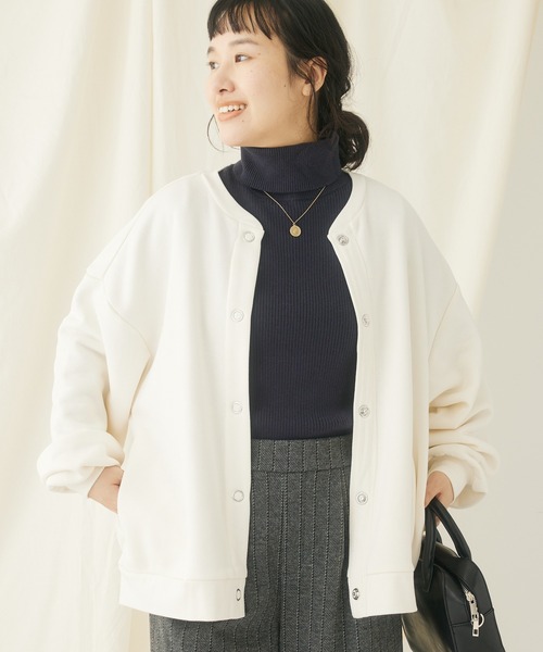 CRAFT STANDARD BOUTIQUE(クラフトスタンダードブティック)の「裏起毛リングドットカーディガン(カーディガン/ボレロ・レディース・ブラック/ブラウン/アイボリー・FREE)」の1枚目の写真