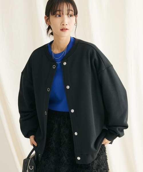 CRAFT STANDARD BOUTIQUE(クラフトスタンダードブティック)の「裏起毛リングドットカーディガン(カーディガン/ボレロ・レディース・ブラック/ブラウン/アイボリー・FREE)」の2枚目の写真
