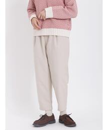 【帯電防止】ツイードライクギャザーテーパードパンツ