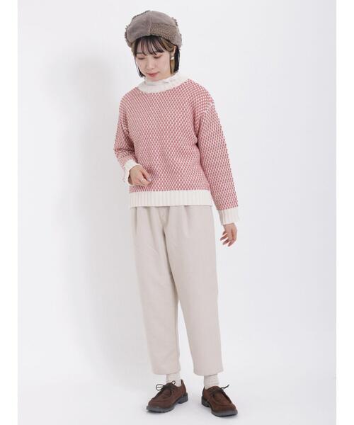 Samansa Mos2(サマンサ モスモス)の「【帯電防止】ツイードライクギャザーテーパードパンツ(その他パンツ・レディース・キナリ/ベージュ/グレー/チャコールグレー・F)」の7枚目の写真