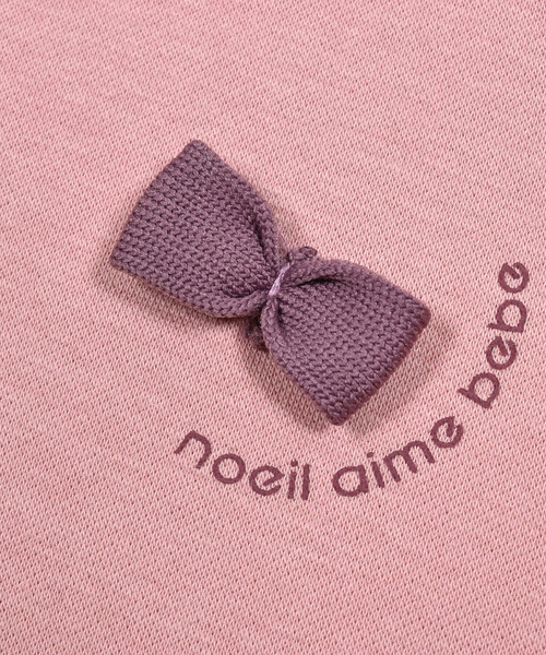Noeil aime BeBe(ノイユエイムベベ)の「リボンいっぱいベア裏毛起毛トレーナー(80~130cm)(スウェット・キッズ・ブラウン/ピンク・120cm/130cm/100cm/80cm/110cm/90cm)」の9枚目の写真