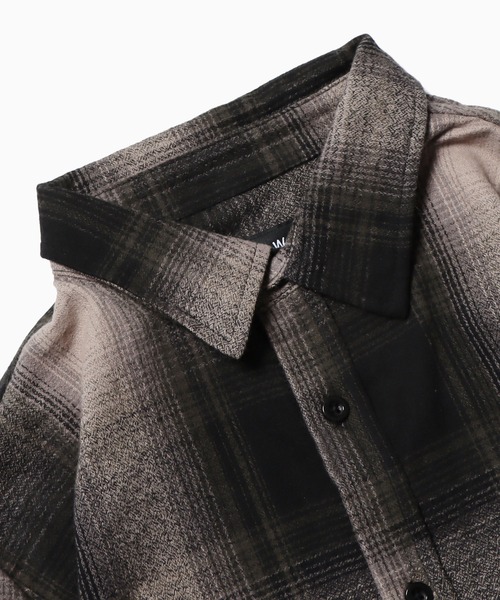 SHAKA WeAR(シャカウェア)の「shaka wear/シャカウェア FLANNEL SHIRT フランネルシャツ オンブレチェック(シャツ/ブラウス・メンズ・ネイビー系/ブラック系・XL/S/L/M)」の5枚目の写真