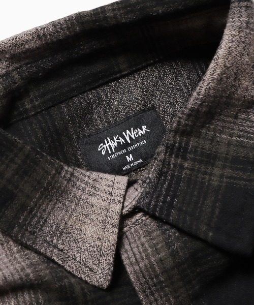 SHAKA WeAR(シャカウェア)の「shaka wear/シャカウェア FLANNEL SHIRT フランネルシャツ オンブレチェック(シャツ/ブラウス・メンズ・ネイビー系/ブラック系・XL/S/L/M)」の6枚目の写真