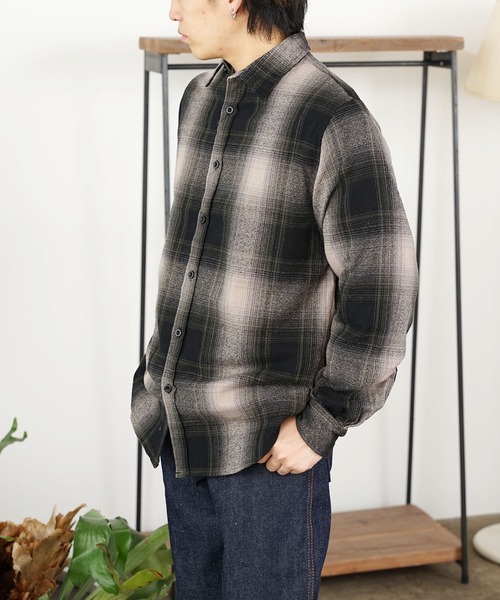 SHAKA WeAR(シャカウェア)の「shaka wear/シャカウェア FLANNEL SHIRT フランネルシャツ オンブレチェック(シャツ/ブラウス・メンズ・ネイビー系/ブラック系・XL/S/L/M)」の11枚目の写真