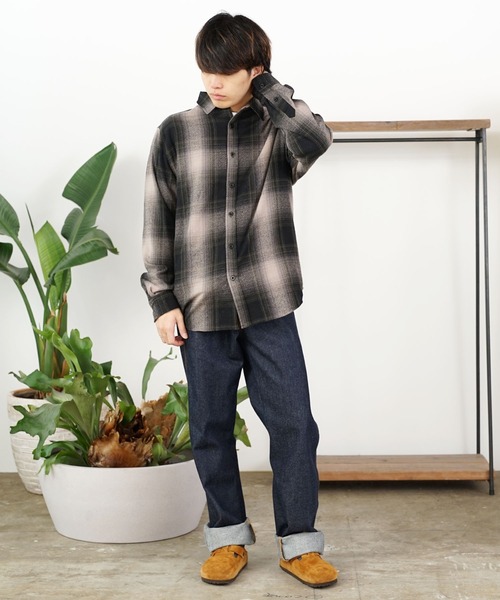 SHAKA WeAR(シャカウェア)の「shaka wear/シャカウェア FLANNEL SHIRT フランネルシャツ オンブレチェック(シャツ/ブラウス・メンズ・ネイビー系/ブラック系・XL/S/L/M)」の13枚目の写真