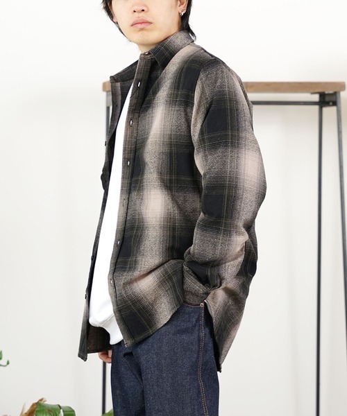 SHAKA WeAR(シャカウェア)の「shaka wear/シャカウェア FLANNEL SHIRT フランネルシャツ オンブレチェック(シャツ/ブラウス・メンズ・ネイビー系/ブラック系・XL/S/L/M)」の12枚目の写真