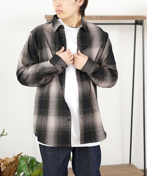 SHAKA WeAR(シャカウェア)の「shaka wear/シャカウェア FLANNEL SHIRT フランネルシャツ オンブレチェック(シャツ/ブラウス・メンズ・ネイビー系/ブラック系・XL/S/L/M)」の20枚目の写真