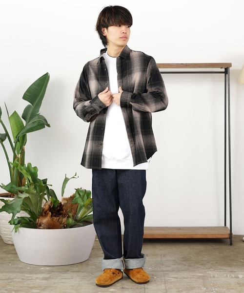 SHAKA WeAR(シャカウェア)の「shaka wear/シャカウェア FLANNEL SHIRT フランネルシャツ オンブレチェック(シャツ/ブラウス・メンズ・ネイビー系/ブラック系・XL/S/L/M)」の14枚目の写真