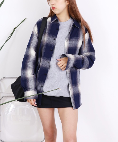 SHAKA WeAR(シャカウェア)の「shaka wear/シャカウェア FLANNEL SHIRT フランネルシャツ オンブレチェック(シャツ/ブラウス・メンズ・ネイビー系/ブラック系・XL/S/L/M)」の16枚目の写真