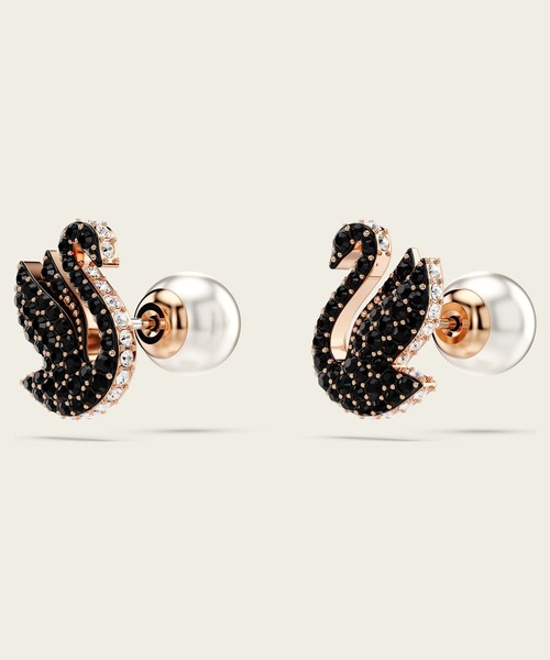 公式】【スワロフスキー】Swan スタッドピアス, クリスタル