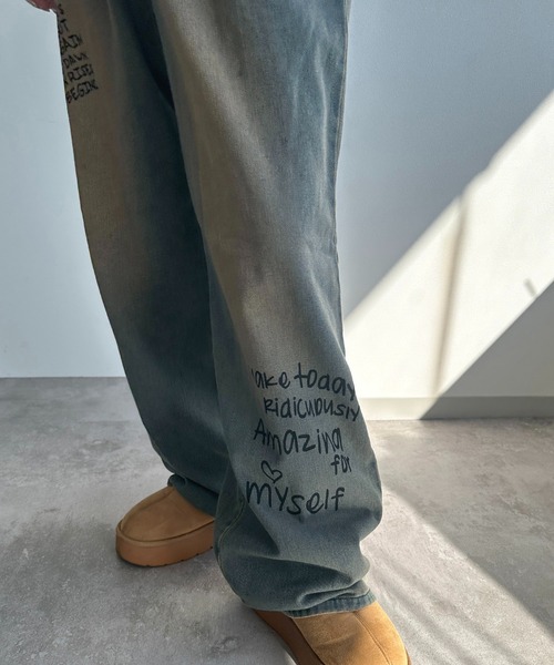 apres jour mignon（アプレジュールミニョン）の「【apres jour mignon SOIE】落書きオーバーダイデニム【ZOZOTOWN限定アイテム】（デニムパンツ・レディース・インディゴブルー/ブルー・MEDIUM/LARGE/X-LARGE/SMALL）」の10枚目の写真