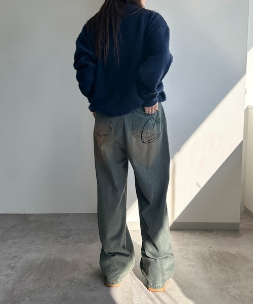 apres jour mignon（アプレジュールミニョン）の「【apres jour mignon SOIE】落書きオーバーダイデニム【ZOZOTOWN限定アイテム】（デニムパンツ・レディース・インディゴブルー/ブルー・MEDIUM/LARGE/X-LARGE/SMALL）」の13枚目の写真