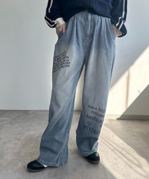 apres jour mignon（アプレジュールミニョン）の「【apres jour mignon SOIE】落書きオーバーダイデニム【ZOZOTOWN限定アイテム】（デニムパンツ・レディース・インディゴブルー/ブルー・MEDIUM/LARGE/X-LARGE/SMALL）」の16枚目の写真