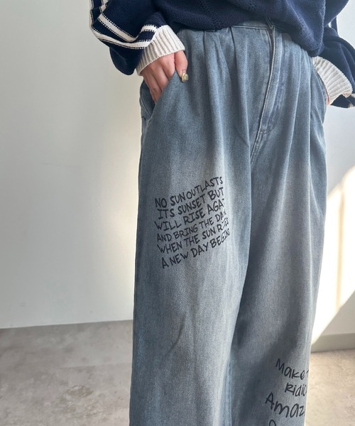 apres jour mignon（アプレジュールミニョン）の「【apres jour mignon SOIE】落書きオーバーダイデニム【ZOZOTOWN限定アイテム】（デニムパンツ・レディース・インディゴブルー/ブルー・MEDIUM/LARGE/X-LARGE/SMALL）」の18枚目の写真