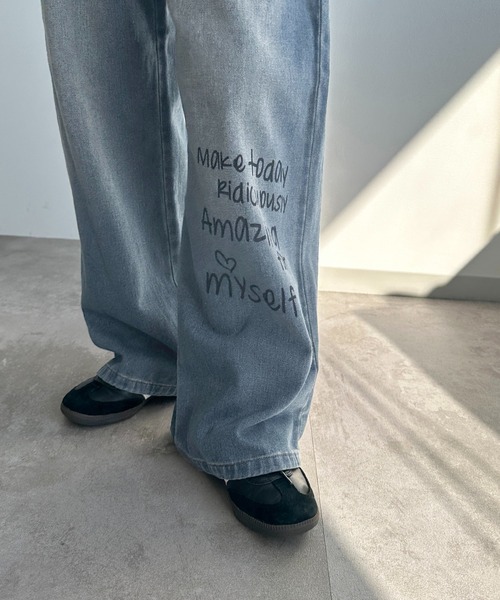 apres jour mignon（アプレジュールミニョン）の「【apres jour mignon SOIE】落書きオーバーダイデニム【ZOZOTOWN限定アイテム】（デニムパンツ・レディース・インディゴブルー/ブルー・MEDIUM/LARGE/X-LARGE/SMALL）」の19枚目の写真