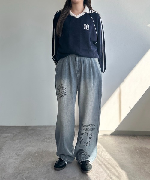 apres jour mignon（アプレジュールミニョン）の「【apres jour mignon SOIE】落書きオーバーダイデニム【ZOZOTOWN限定アイテム】（デニムパンツ・レディース・インディゴブルー/ブルー・MEDIUM/LARGE/X-LARGE/SMALL）」の20枚目の写真