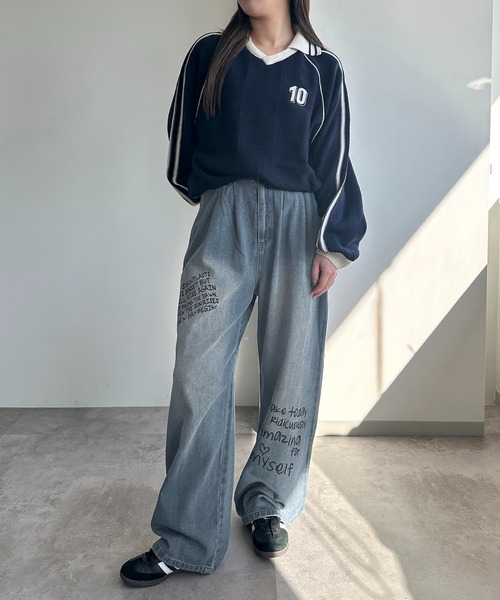 apres jour mignon（アプレジュールミニョン）の「【apres jour mignon SOIE】落書きオーバーダイデニム【ZOZOTOWN限定アイテム】（デニムパンツ・レディース・インディゴブルー/ブルー・MEDIUM/LARGE/X-LARGE/SMALL）」の21枚目の写真