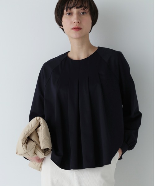 human woman（ヒューマンウーマン）の「◆トリコットカットソーブラウス（シャツ/ブラウス・レディース・ネイビー/イエロー/ホワイト・MEDIUM）」の3枚目の写真