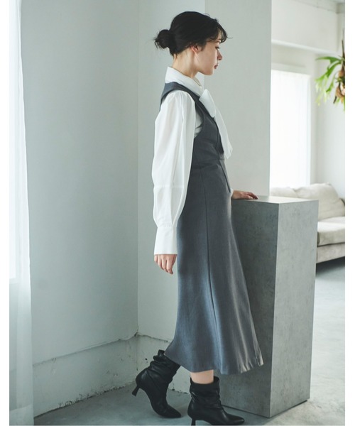 31 Sons de mode（トランテアン　ソン　ドゥ　モード）の「レイヤードペンシルジャンスカ（ジャンパースカート・レディース・ブラック/グレー・38/36）」の10枚目の写真