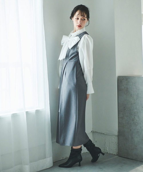 31 Sons de mode（トランテアン　ソン　ドゥ　モード）の「レイヤードペンシルジャンスカ（ジャンパースカート・レディース・ブラック/グレー・38/36）」の9枚目の写真