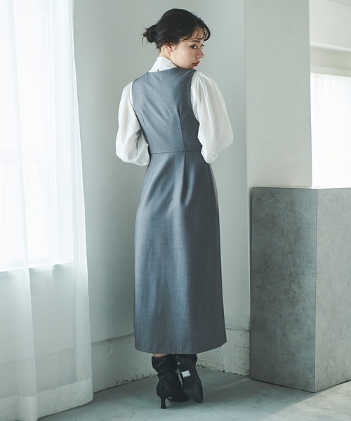 31 Sons de mode（トランテアン　ソン　ドゥ　モード）の「レイヤードペンシルジャンスカ（ジャンパースカート・レディース・ブラック/グレー・38/36）」の11枚目の写真