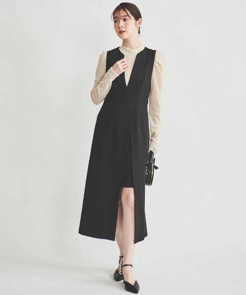 31 Sons de mode（トランテアン　ソン　ドゥ　モード）の「レイヤードペンシルジャンスカ（ジャンパースカート・レディース・ブラック/グレー・38/36）」の21枚目の写真